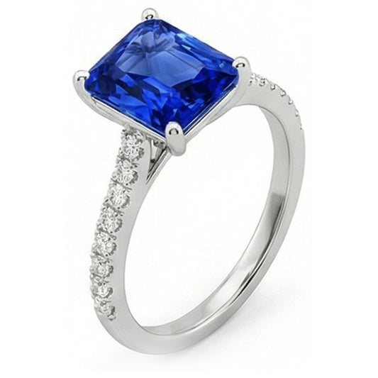 echter radiant diamant 3Karat ring Vorderansicht