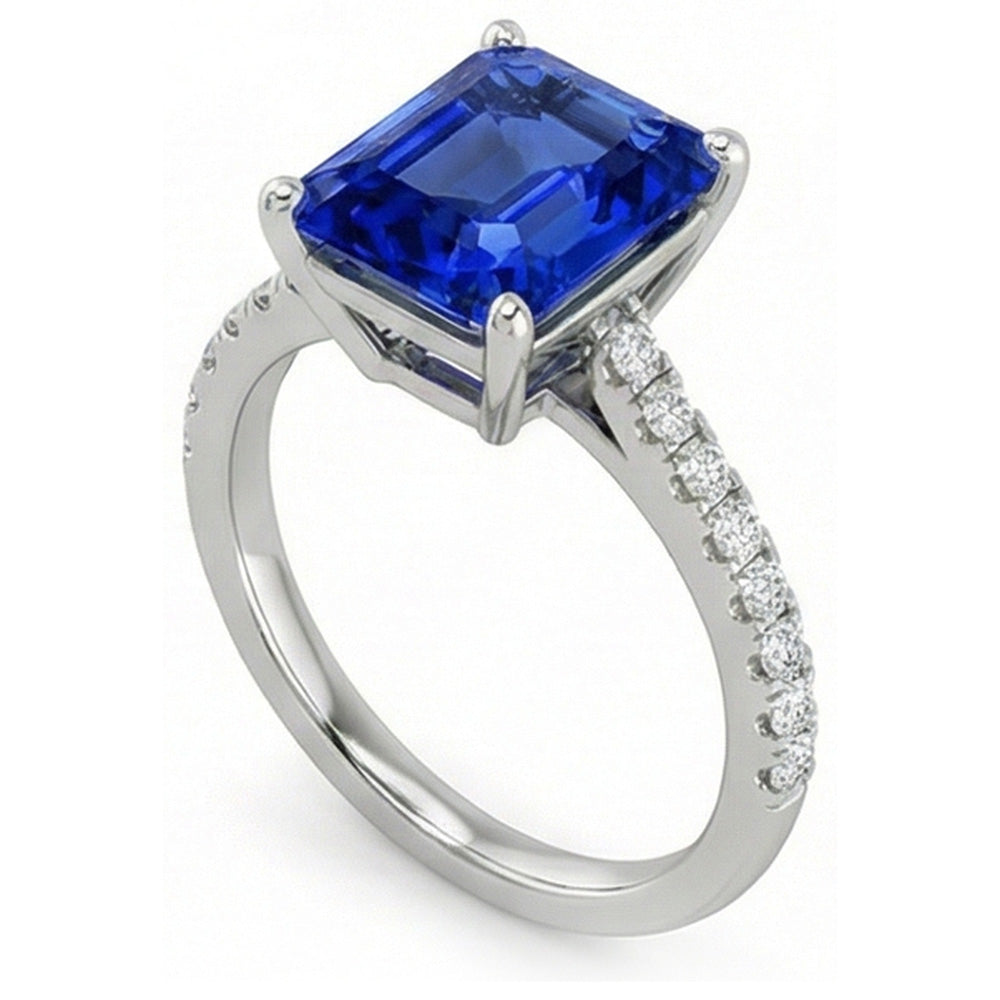echter radiant diamant 3Karat ring Detailansicht