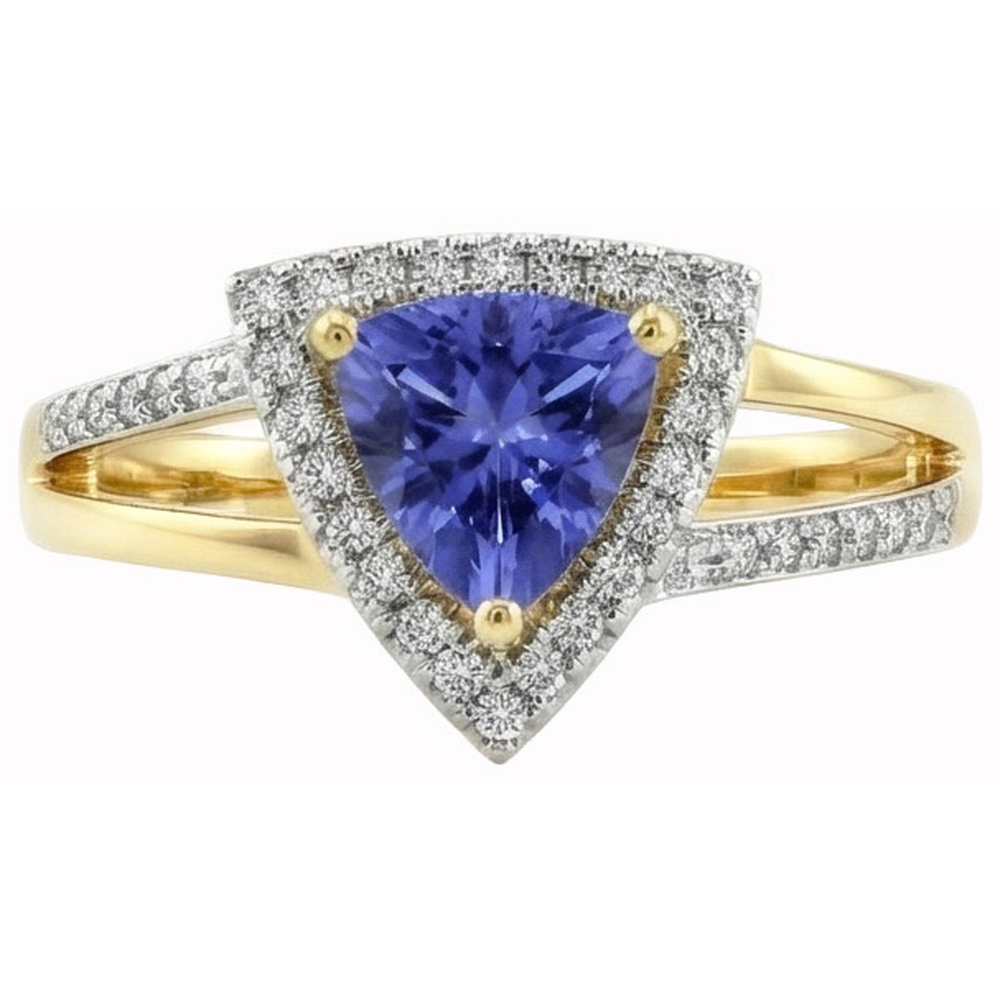 Funkelnder Sri Lanka Blue Saphir Aus der Erde Abgebauter Natürlicher Diamanten 1.51 Ct Ring