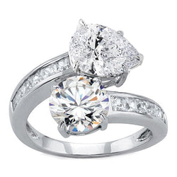 Funkelnder Toi Et Moi Verlobung Echt Diamant Ring 2 Stein Gold