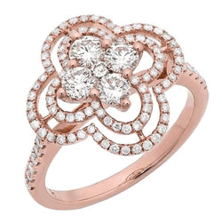 Funkelnder runder Echt Aus der Erde Abgebauter Natürlicher Diamant Damen Verlobungsring 1,07 Karat Roségold 14K