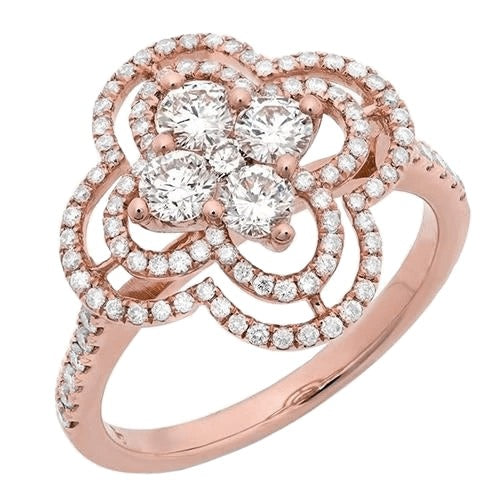 Funkelnder-runder-Echt-Diamant-Damen-Verlobungsring-107-Karat-Rosegold-14K