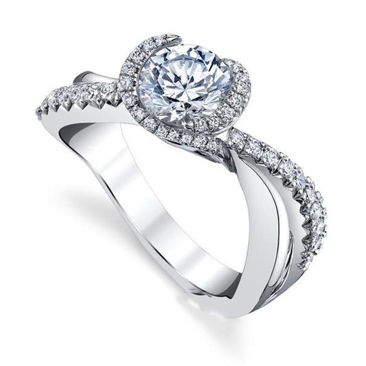 Funkelnder runder Echt Diamant-Jubiläumsring mit gedrehtem Schaft 3,30 Karat