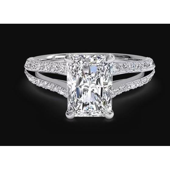 Funkelnder strahlender Echt Diamant-Verlobungsring im Rundschliff 3,40 Karat