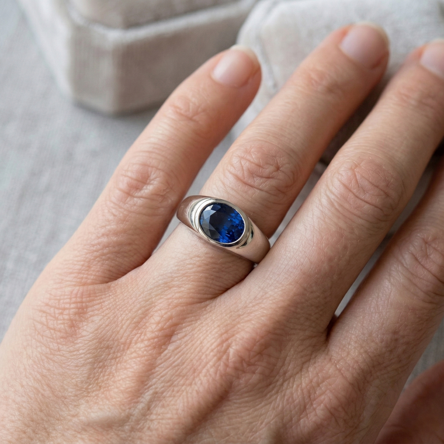 echter oval diamant 2Karat ring mit Diamantbesatz