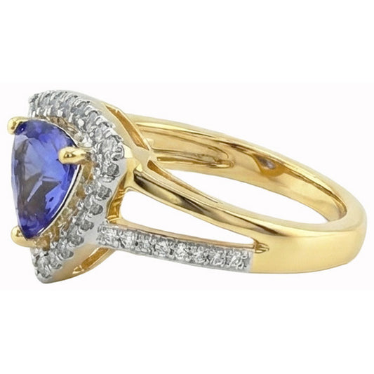 echter trillion tansanit 1.51Karat ring Seitenansicht