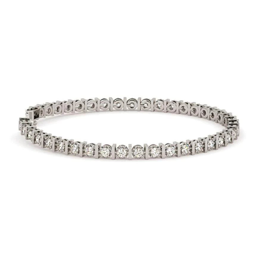 Funkelndes Brillantschliff 6.00 Karat Echt Diamanten Tennisarmband WG