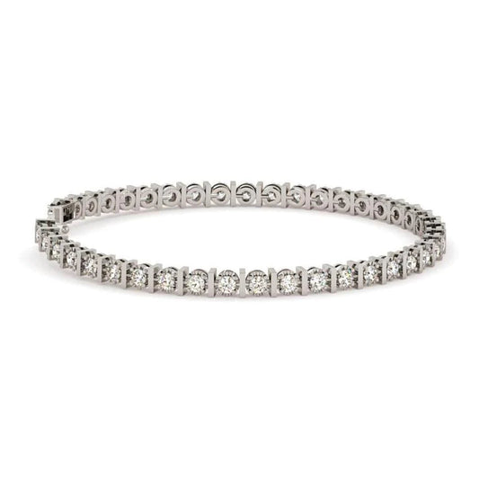 Funkelndes Brillantschliff 6.00 Karat Echt Diamanten Tennisarmband WG