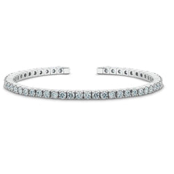 Funkelndes Rundschliff 5,40 Karat Echt Diamanten Tennisarmband Wg 14K