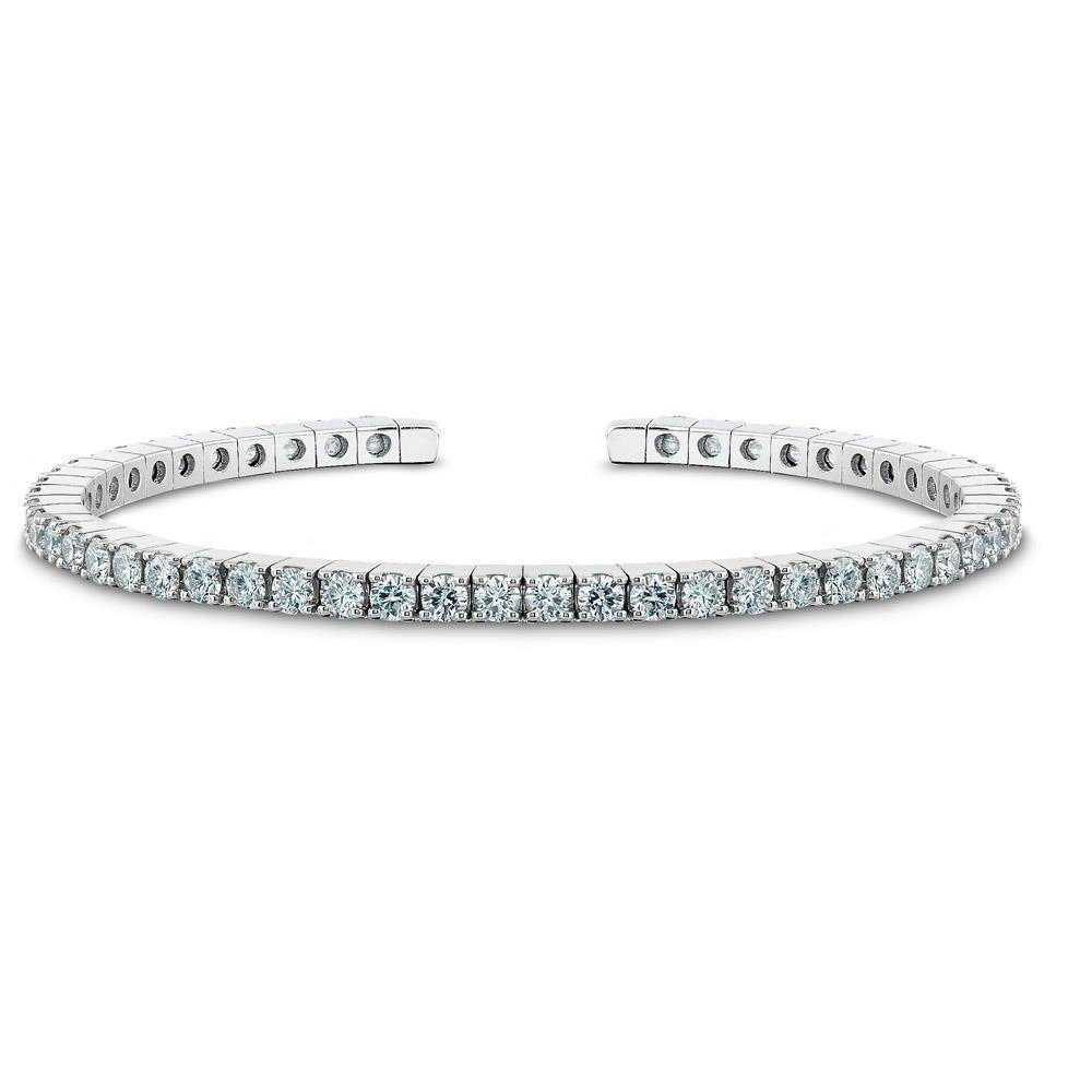 Funkelndes Rundschliff 5,40 Karat Echt Diamanten Tennisarmband Wg 14K