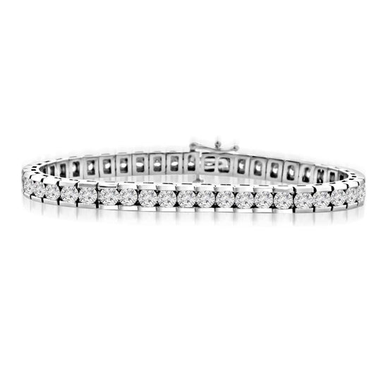 Funkelndes Rundschliff 6,75 Karat Natürliche Diamanten Channel Set Armband WG 14K