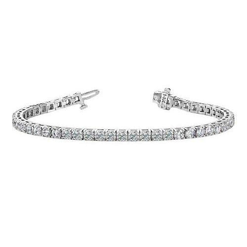 Funkelndes Zinken-Set 9 Karat Echt Rundes Diamant Tennis Armband