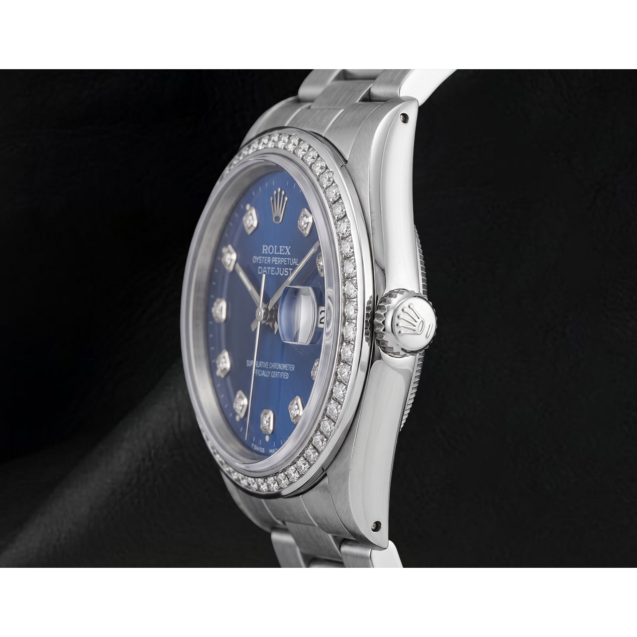 Funkelndes blaues Diamant-Zifferblatt mit Lünette Datejust Rolex Herrenuhr Edelstahl SCHNELLES EINSTELLEN