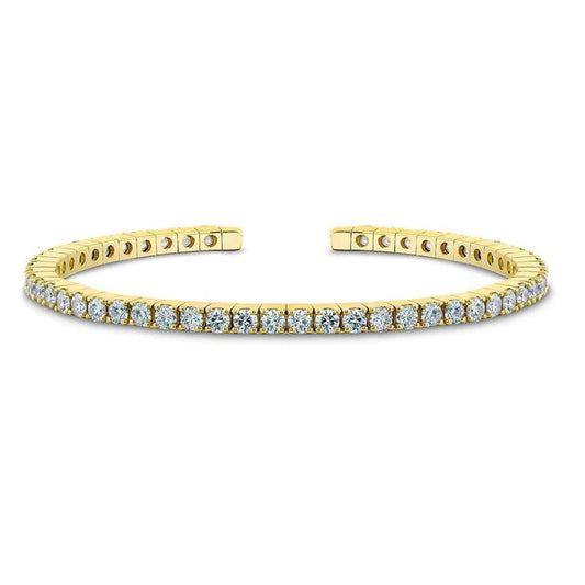 Funkelndes rundes Natürlich Diamant-Tennis-Armband 6,50 Karat Gelbgold 14K