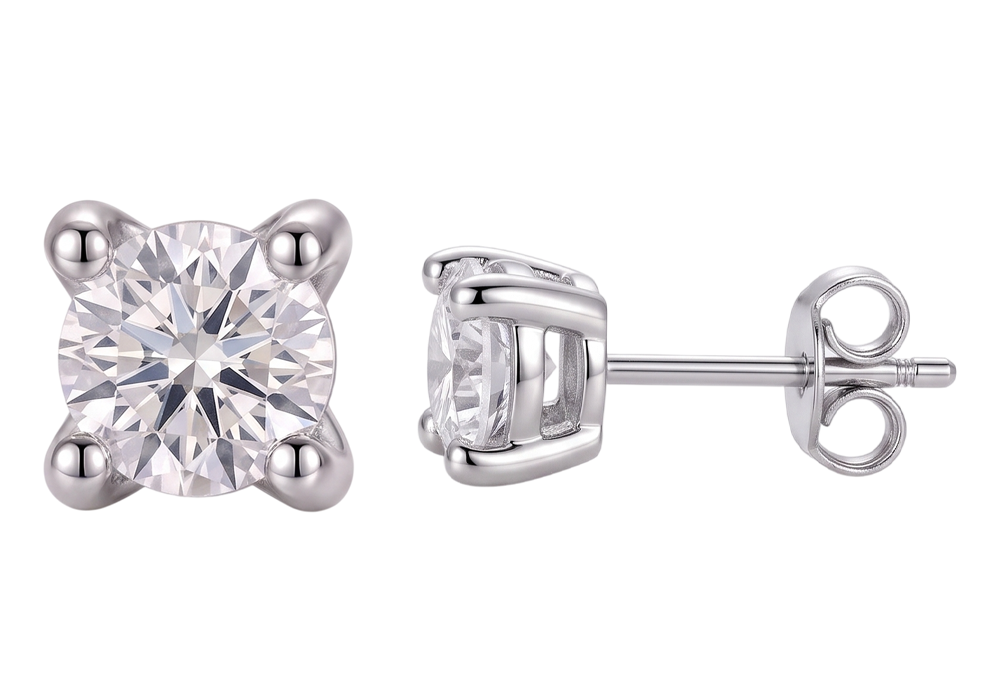 GIA-zertifiziert Damen Ohrstecker Ohrstecker Set 2.16 ct Runde Echt Aus der Erde Abgebauter Natürlicher Diamanten Weißgold