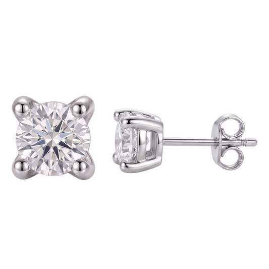 GIA-zertifiziert Damen Ohrstecker Ohrstecker Set 2.16 ct Runde Echt Aus der Erde Abgebauter Natürlicher Diamanten Weißgold