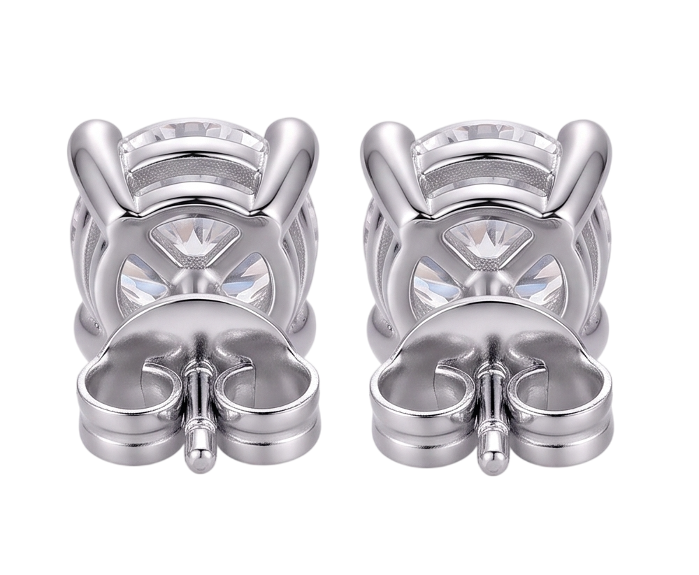 GIA-zertifiziert Damen Ohrstecker Ohrstecker Set 2.16 ct Runde Echt Aus der Erde Abgebauter Natürlicher Diamanten Weißgold