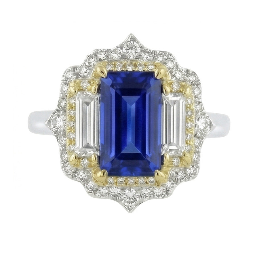 echter baguette diamant 6.75Karat ring Seitenansicht