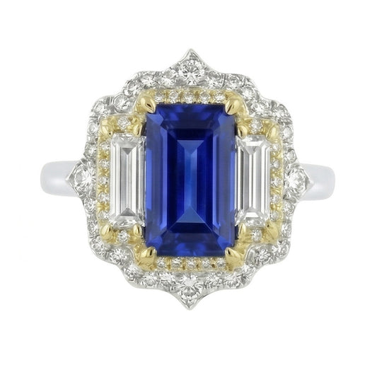 echter baguette diamant 6.75Karat ring Seitenansicht