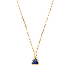 Gelb Gold Solitaire Trillion Saphir Anhänger Lünette Set