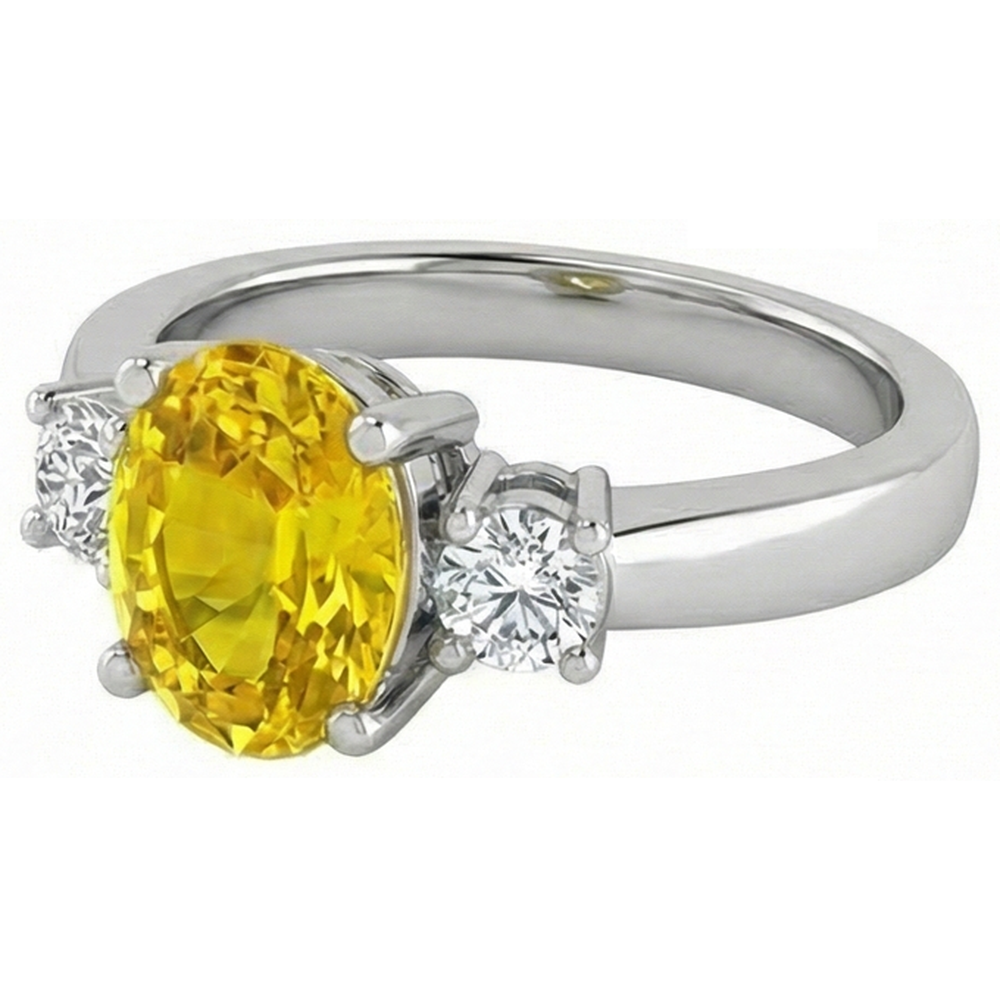 echter oval diamant 3.70Karat ring Profilansicht