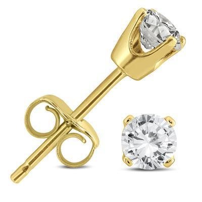 Gelbgold 14K 3.00 Karat Echt Diamanten Ohrstecker Ohrringe