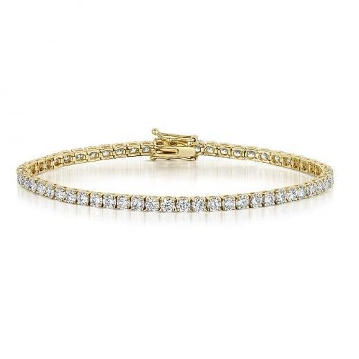 Gelbgold 14K 6,84 Karat Rundschliff-Echt Diamanten-Tennis-Armband Neu