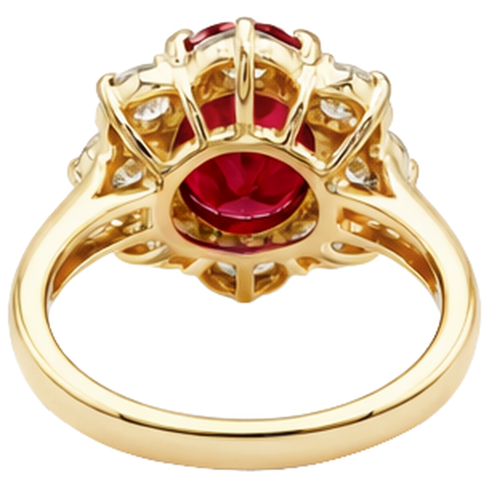 echter oval rubin 4Karat ring auf Weiß