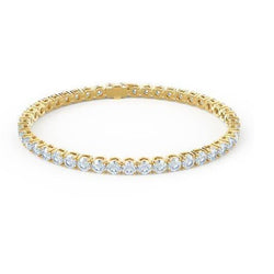 Gelbgold 14K Rundschliff 7,20 Karat Echt Diamant Tennisarmband