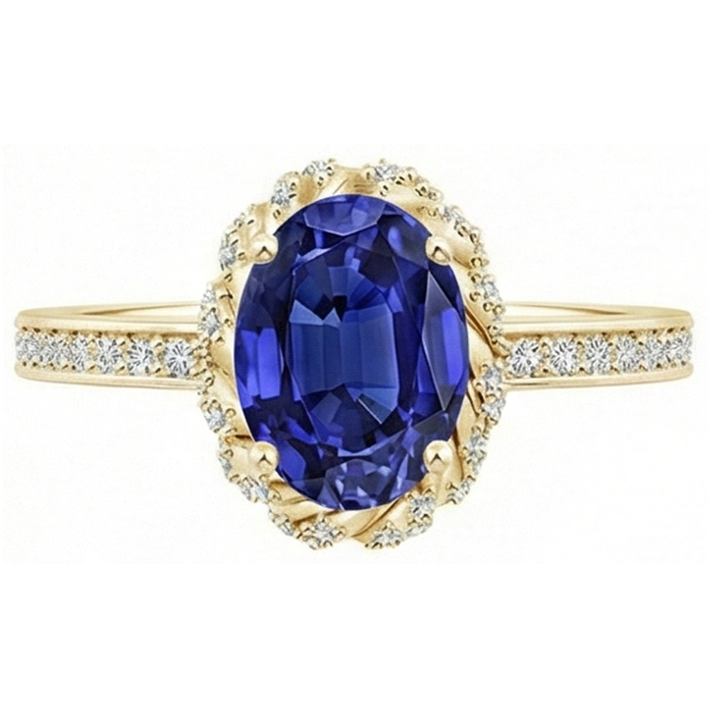 echter oval diamant 5.50Karat ring Seitenansicht
