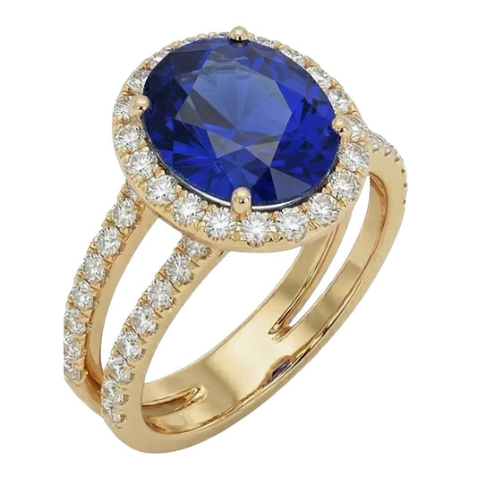 echter oval diamant 7Karat ring Vorderansicht