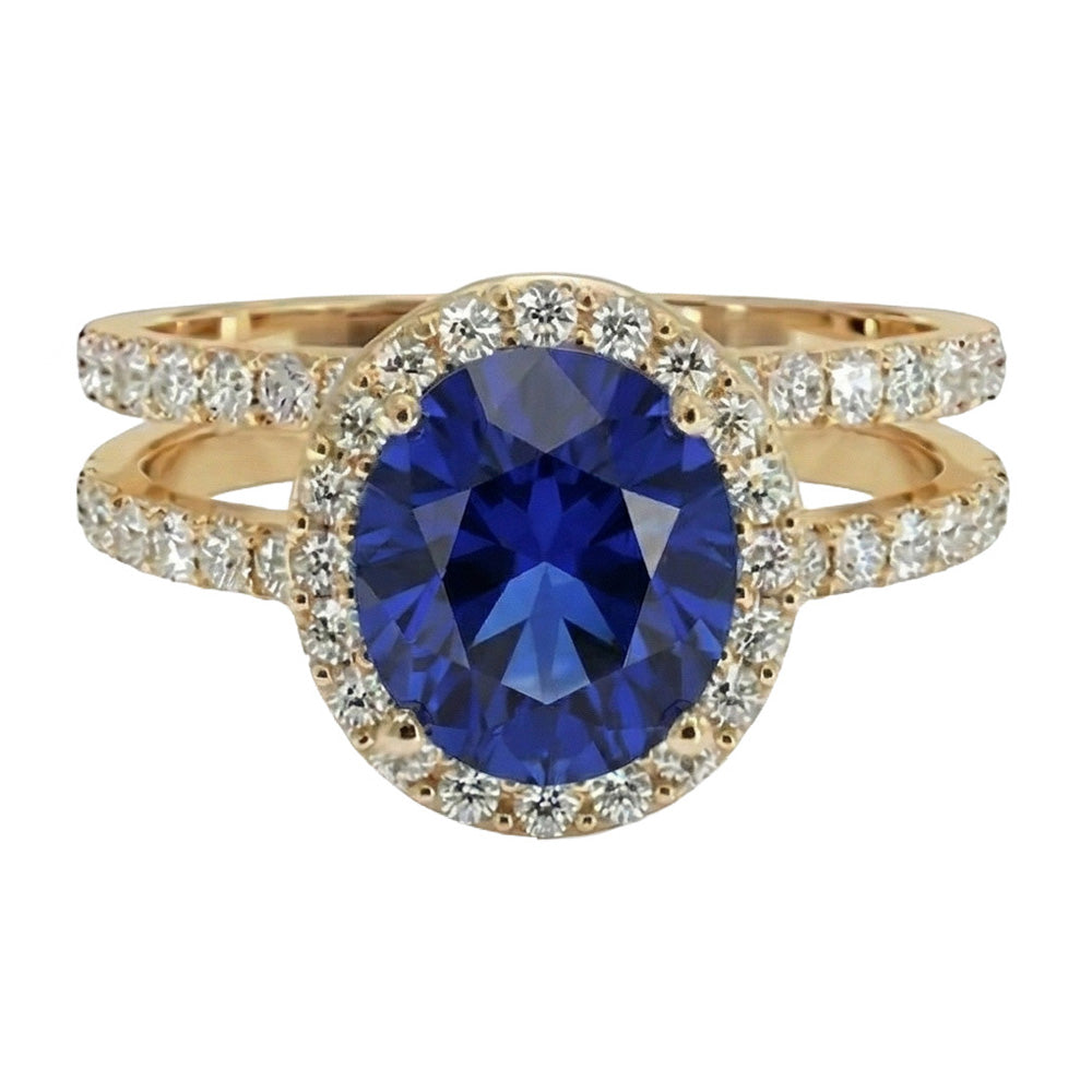 echter oval diamant 7Karat ring Seitenansicht