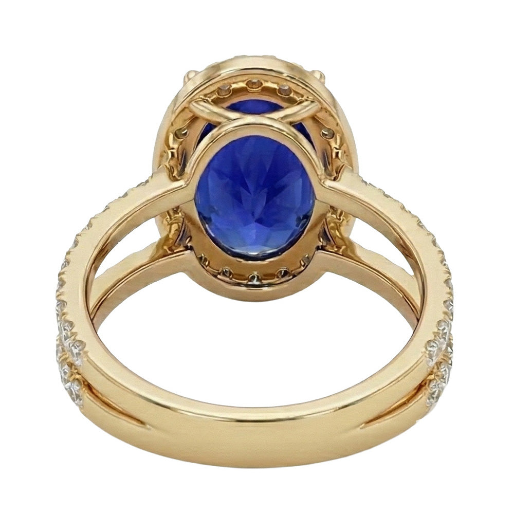 echter oval diamant 7Karat ring Profilansicht