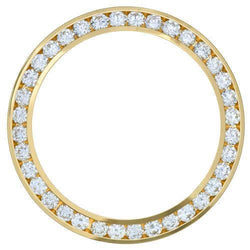 Gelbgold-Lünette mit 14K Diamanten, passend für alle Rolex Date-Uhrenmodelle, 3,5 Karat.