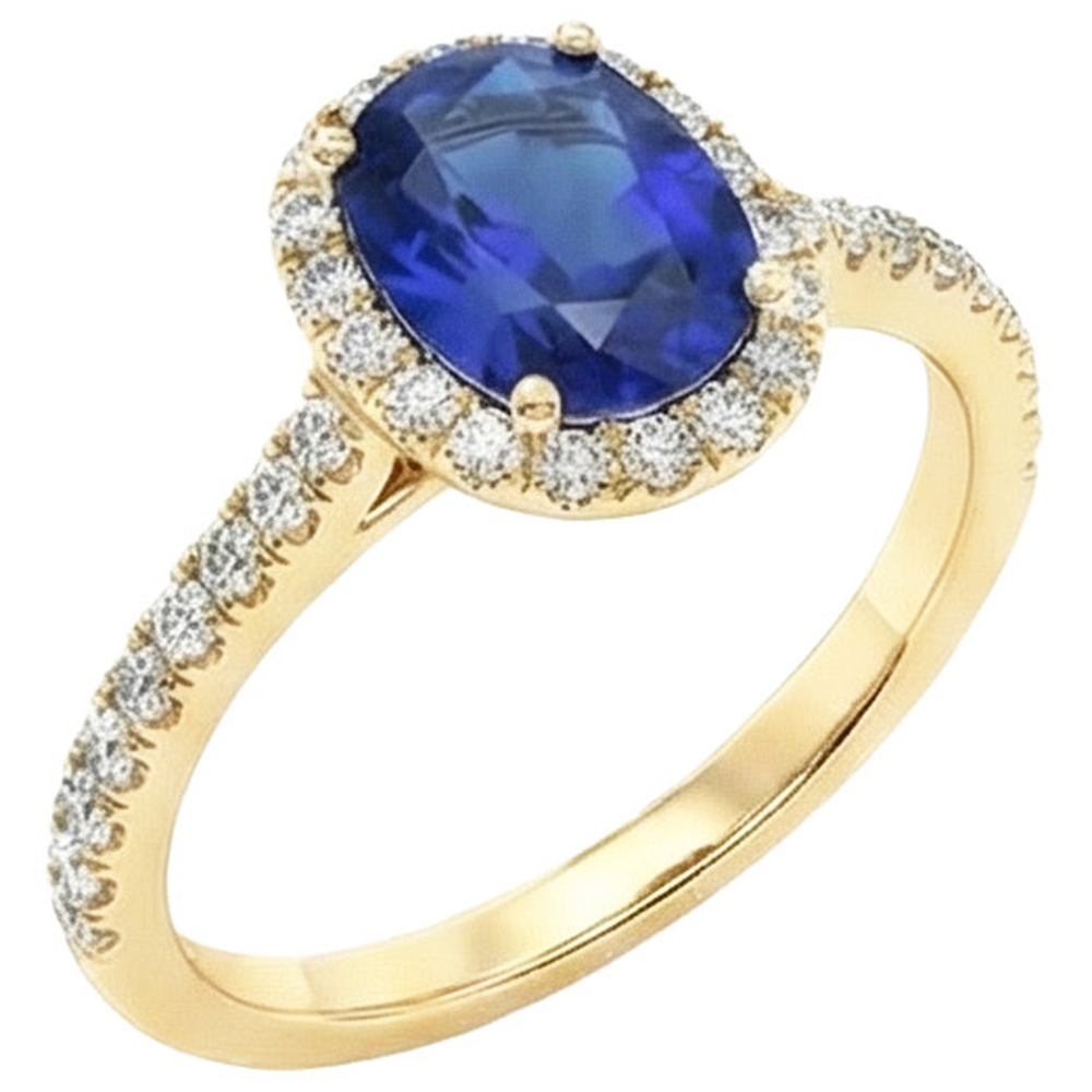 echter oval diamant 11.25Karat ring Vorderansicht