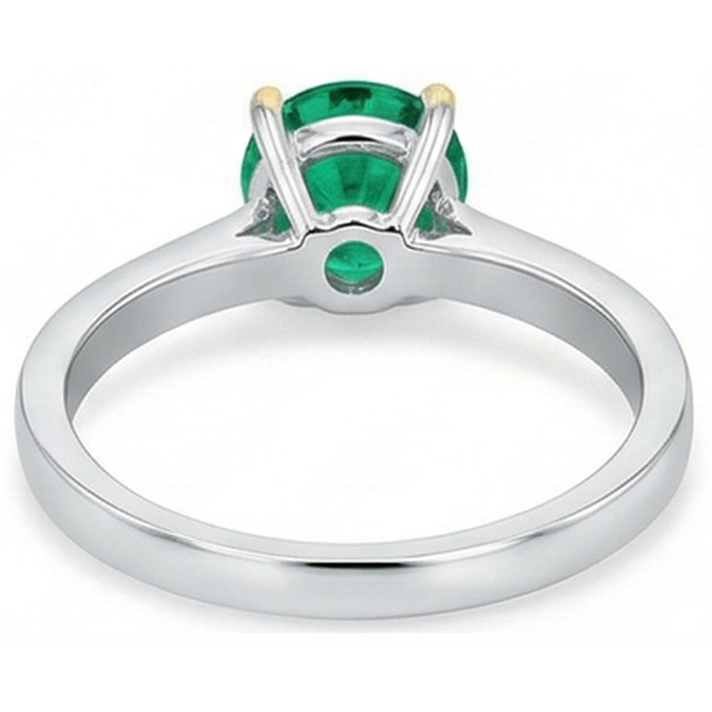 Smaragd Farbstein-Ring 3-Karat Bicolor 14K Gold – Rückansicht