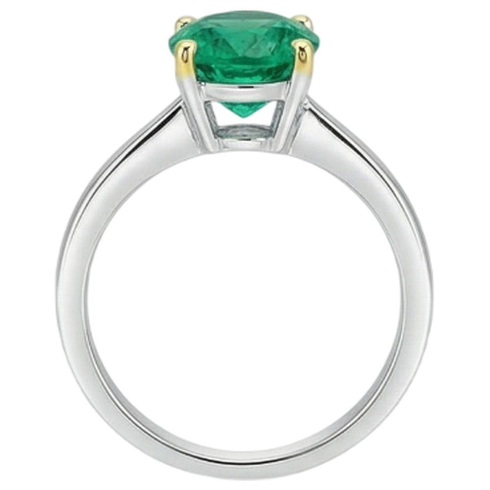 Eleganter Smaragd Farbstein-Ring 3 Karat – Draufsicht