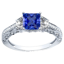Erdgewonnener Kornblumenblauer Saphir Edelstein-Ring – 14K