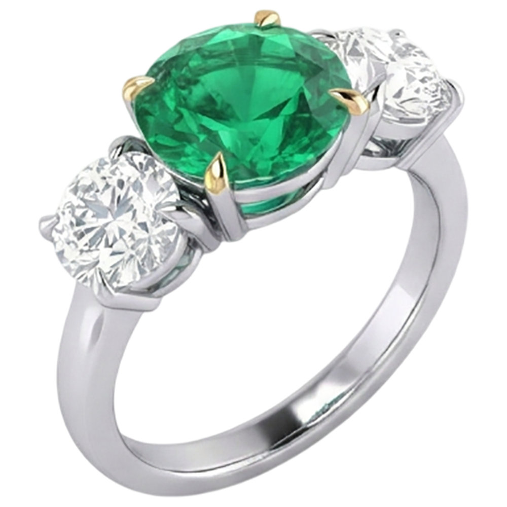 Feiner Farbstein-Ring 3 Karat – Profilansicht