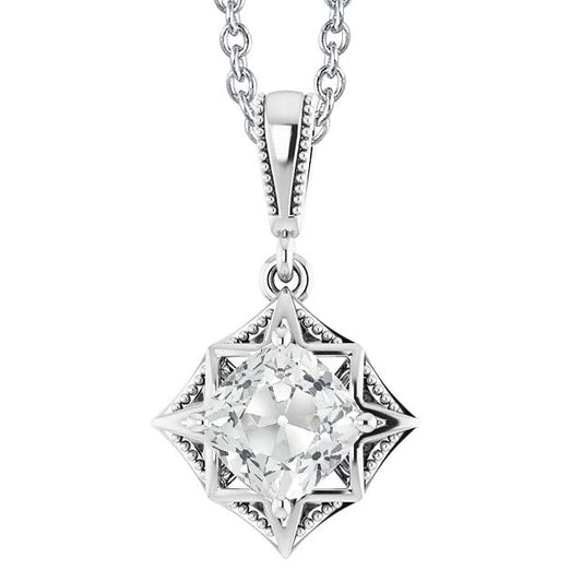 Gold 14K Kissen alter Bergmann Natürliche Diamant Anhänger Sternstil 3.50 Karat