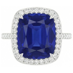 Gold 7 Karat Halo-Saphir-Verlobungsring