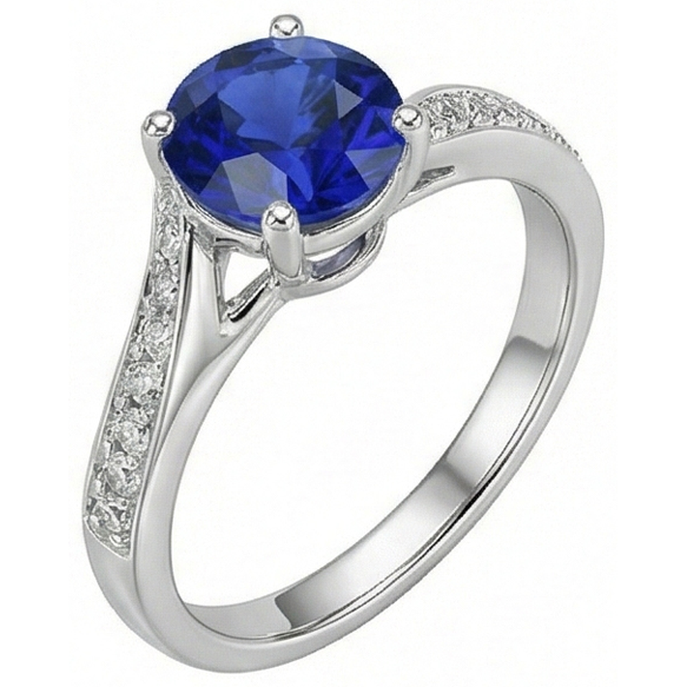echter round diamant 3Karat ring Vorderansicht