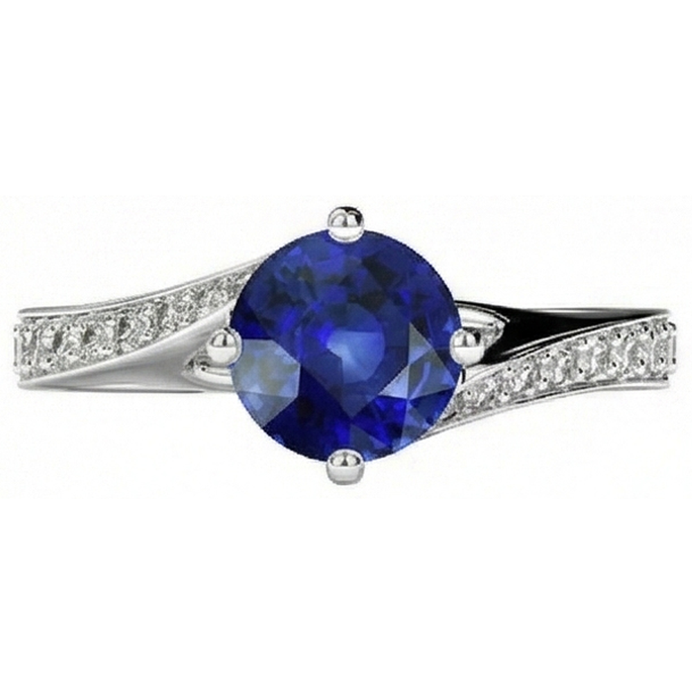 echter round diamant 3Karat ring Draufsicht