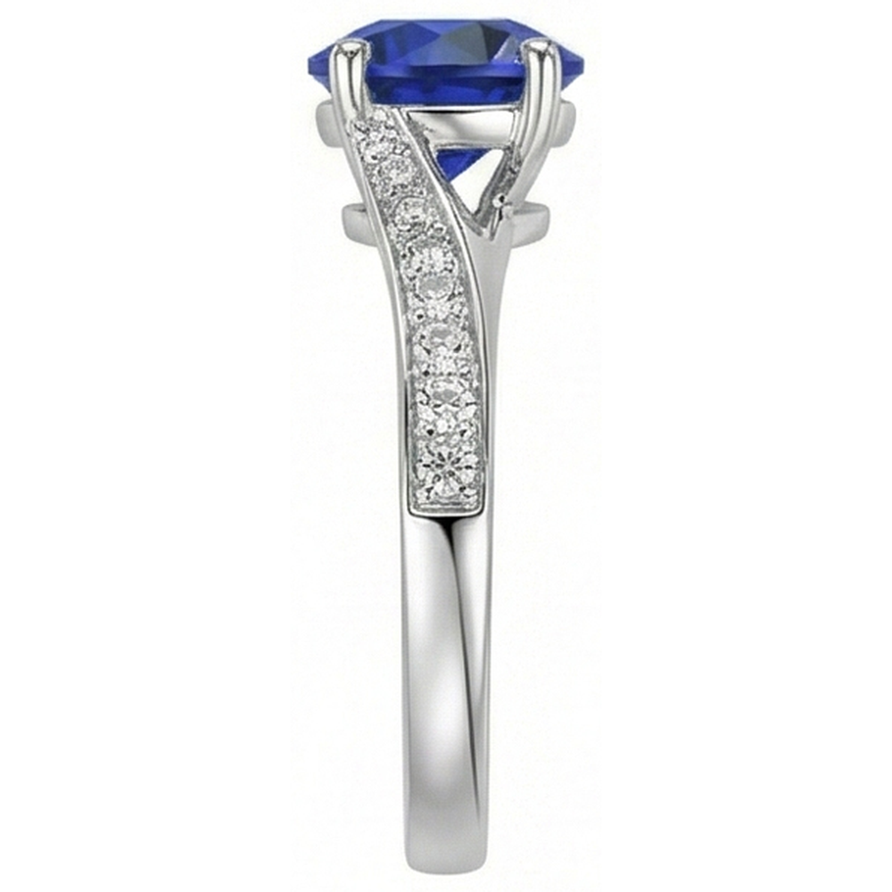 echter round diamant 3Karat ring Profilansicht