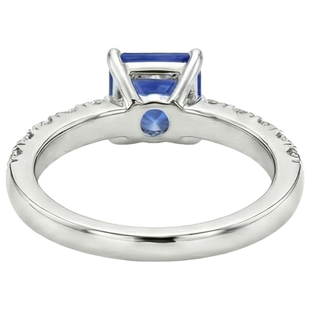 echter asscher diamant 2.75Karat ring Profilansicht