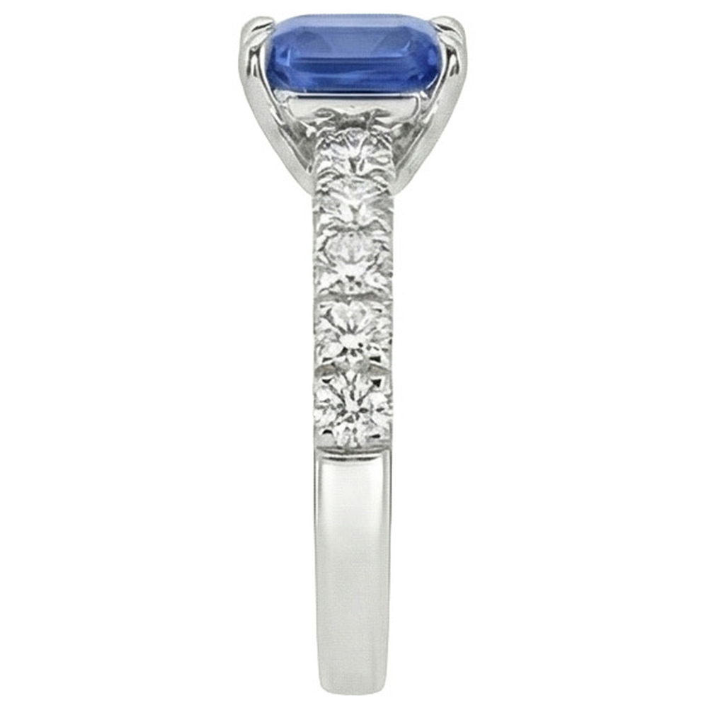 echter asscher diamant 2.75Karat ring Draufsicht
