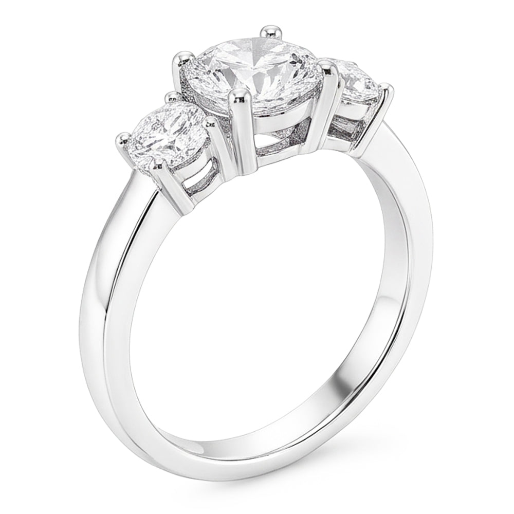 Gold Damenring 3 Steine Rund Altschliff Echt Natürlicher Diamant ( nicht im Labor gezüchtet )schmuck 3,50 Karat