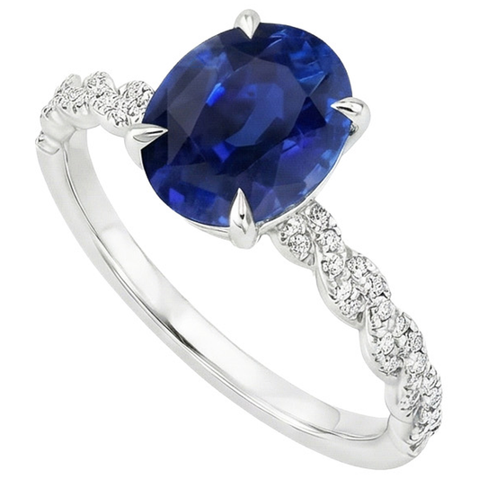echter oval diamant 3.50Karat ring Seitenansicht