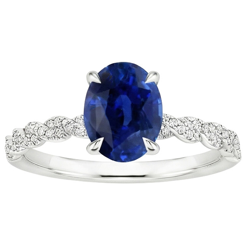 echter oval diamant 3.50Karat ring Profilansicht