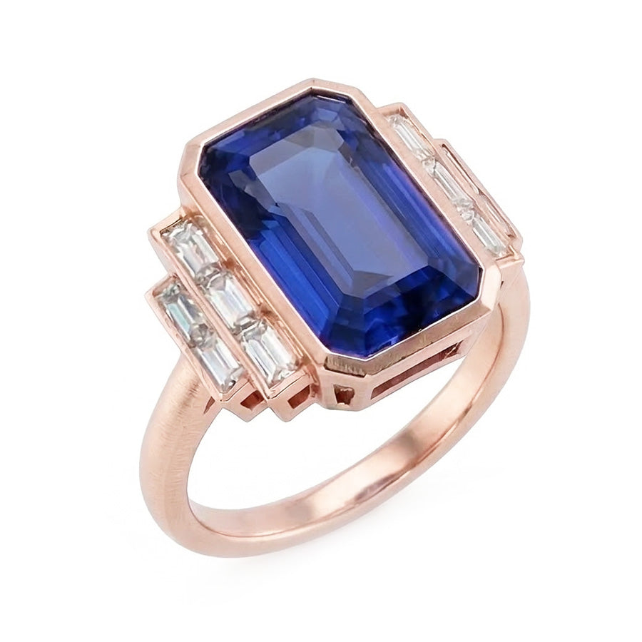 echter baguette diamant 3.50Karat ring Seitenansicht